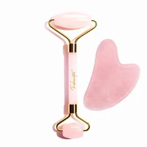 Rouleau en Quartz Rose + Gua sha - Grade A
